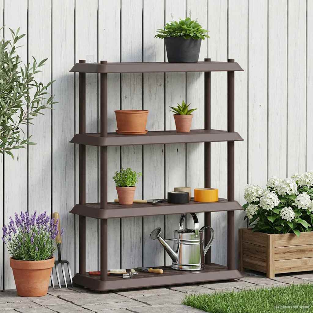 Plankenunit 4-laags 100 x 40 x 136,5 cm PP Bruin is nu te koop bij PeponiXL, paradijselijk wonen!