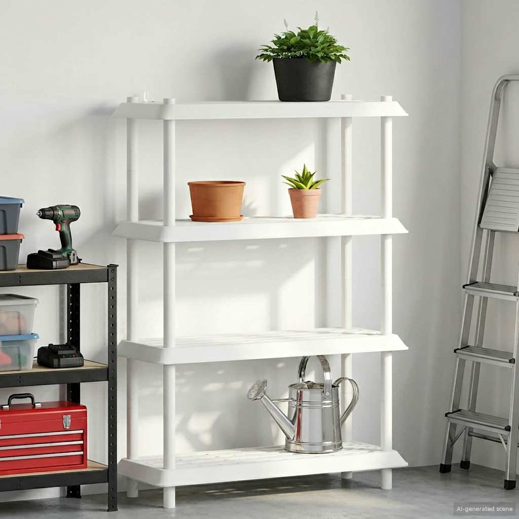 Plankenunit 4-laags 100 x 40 x 136,5 cm PP Wit is nu te koop bij PeponiXL, paradijselijk wonen!