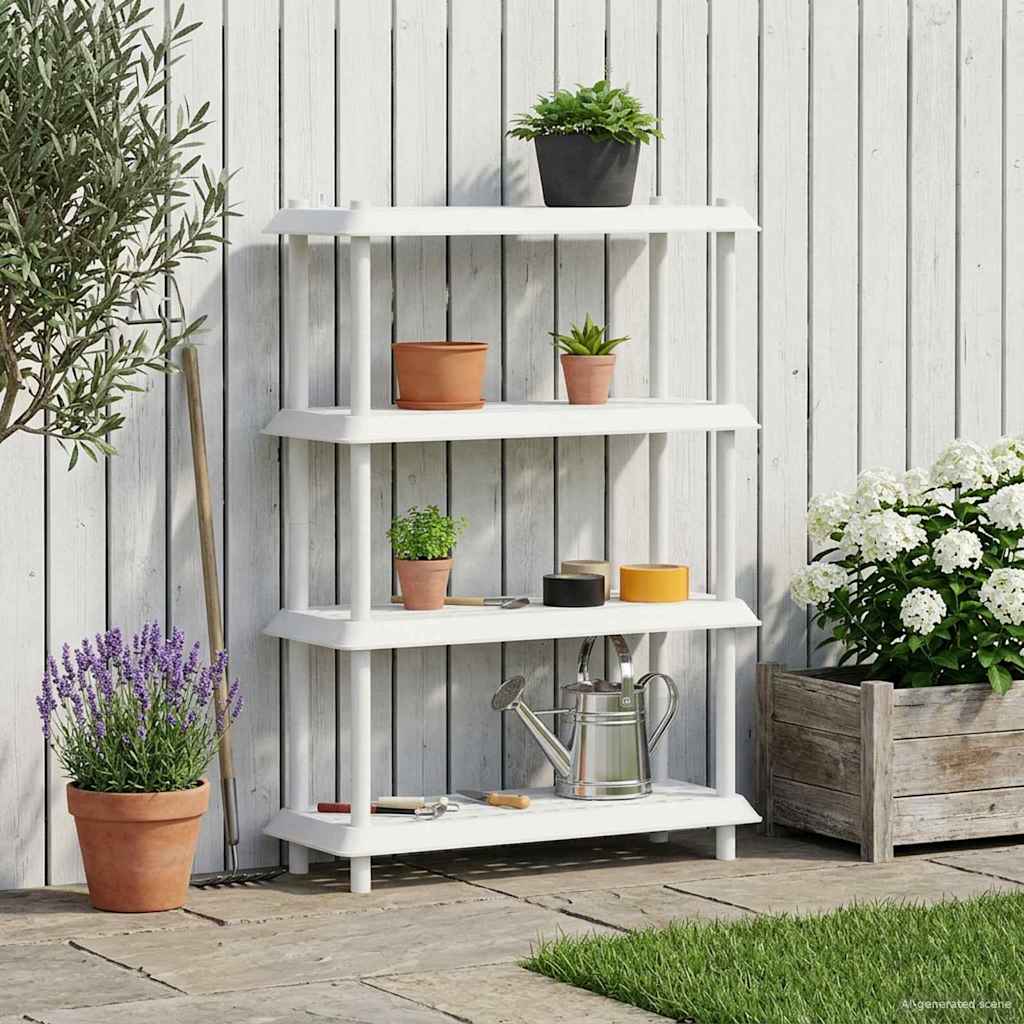Plankenunit 4-laags 100 x 40 x 136,5 cm PP Wit is nu te koop bij PeponiXL, paradijselijk wonen!