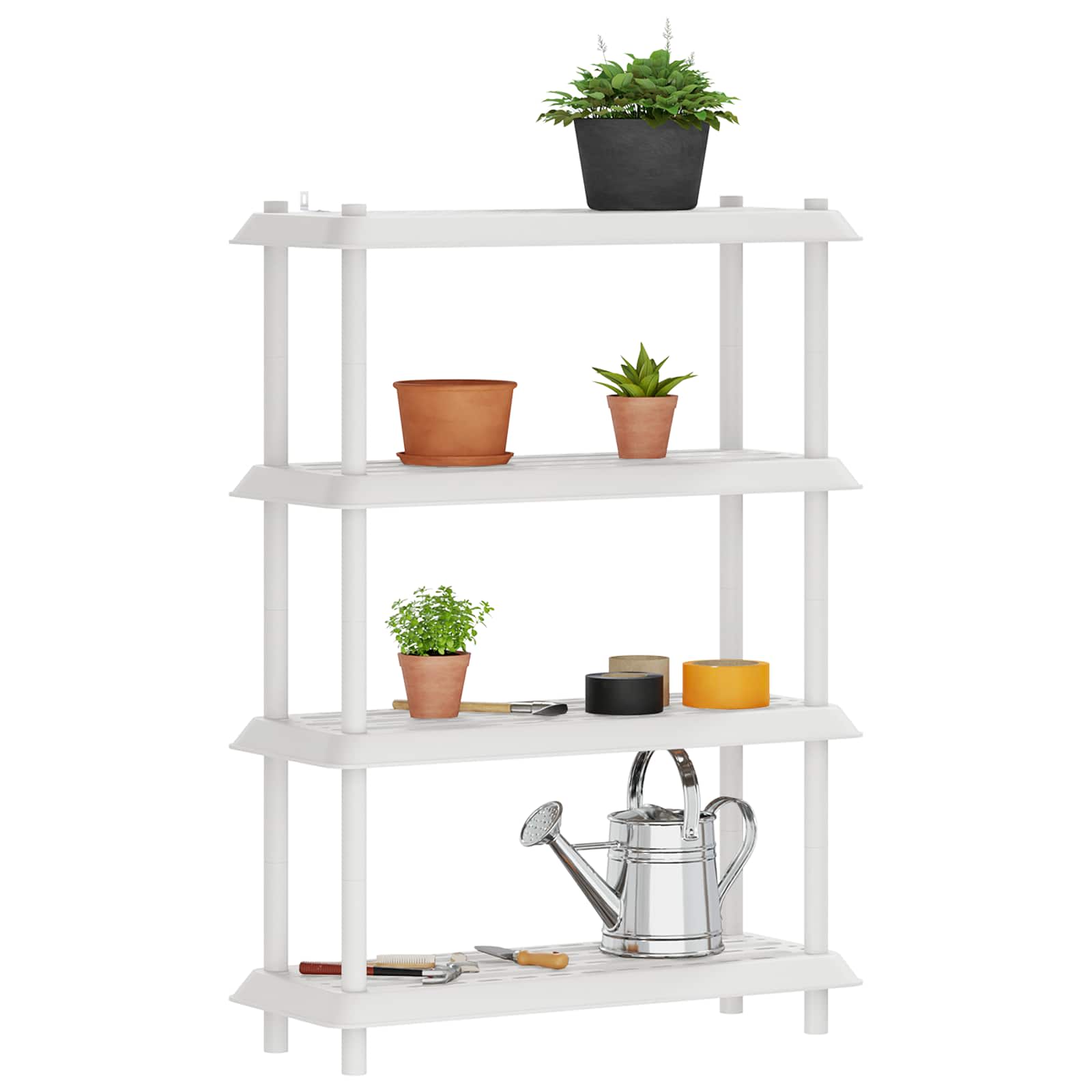 Plankenunit 4-laags 100 x 40 x 136,5 cm PP Wit is nu te koop bij PeponiXL, paradijselijk wonen!