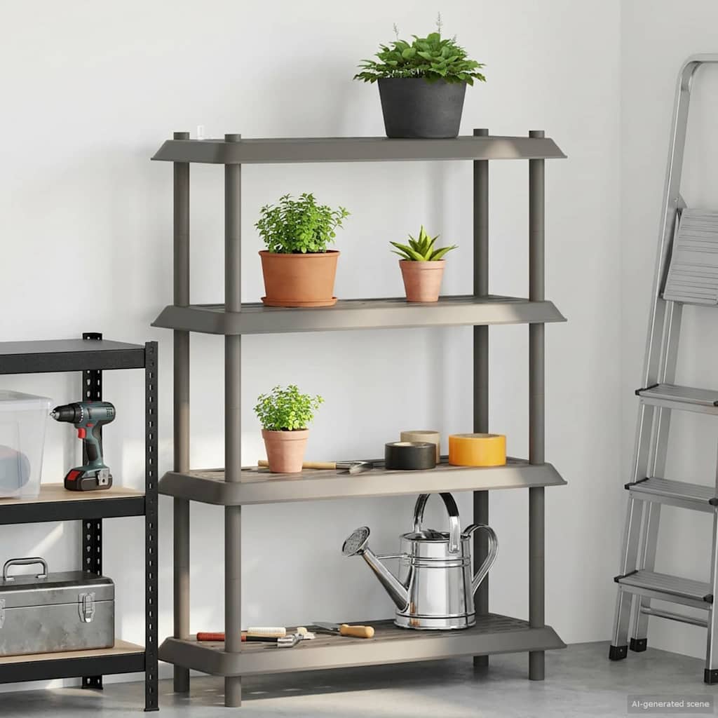 Plankenunit 4-laags 100 x 40 x 136,5 cm PP Lichtgrijs is nu te koop bij PeponiXL, paradijselijk wonen!