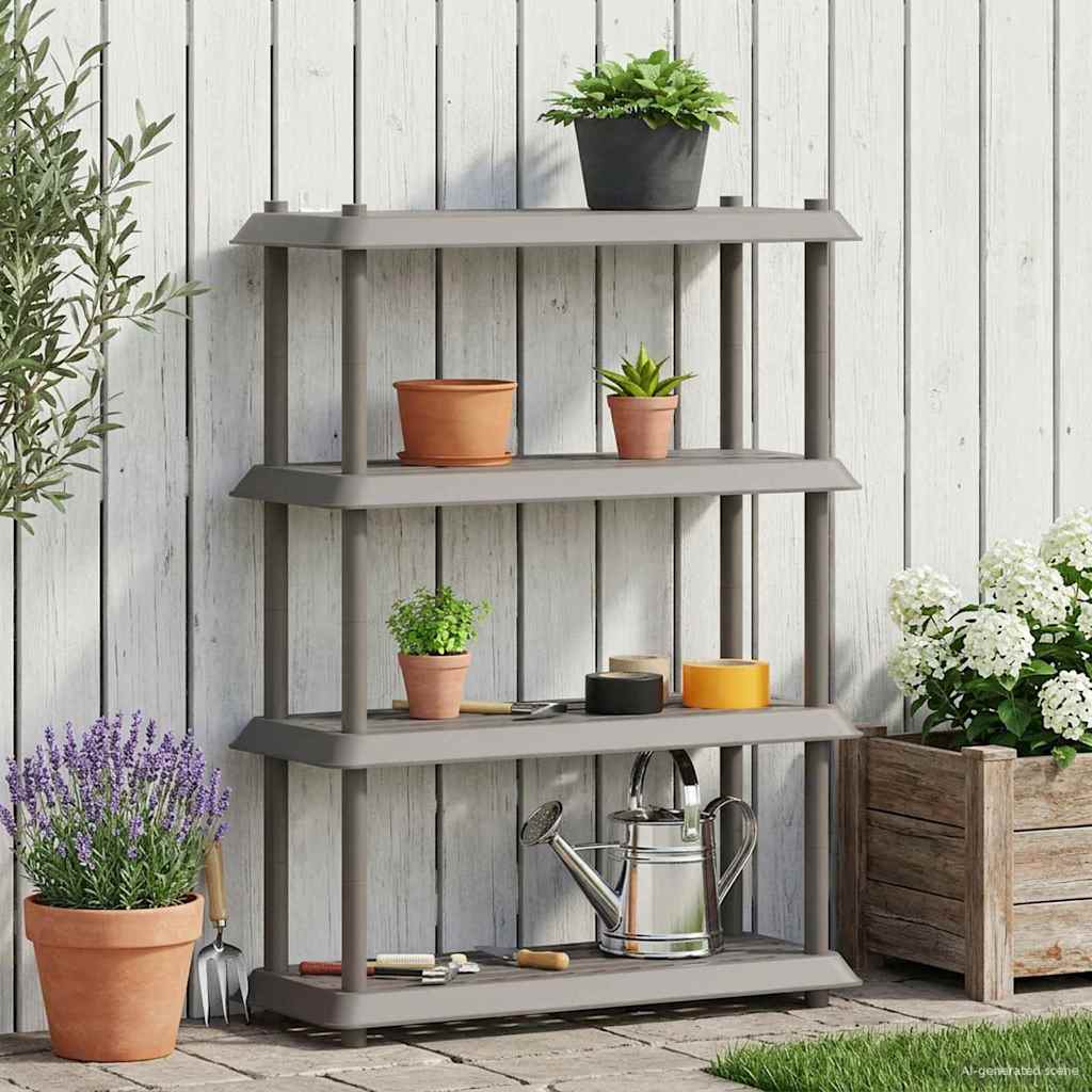 Plankenunit 4-laags 100 x 40 x 136,5 cm PP Lichtgrijs is nu te koop bij PeponiXL, paradijselijk wonen!