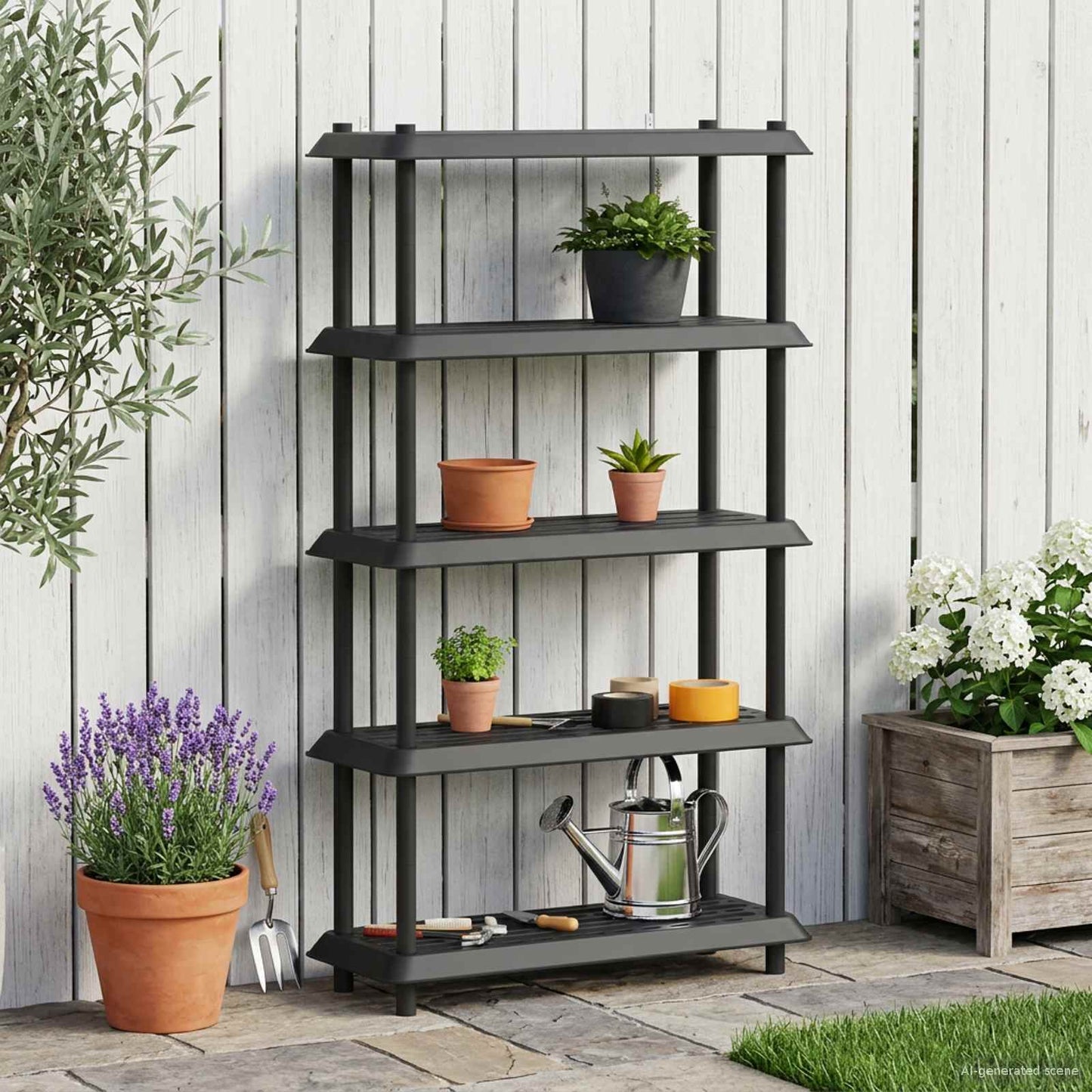 Plankenunit 5-laags 100 x 40 x 177 cm PP Antracietkleurig is nu te koop bij PeponiXL, paradijselijk wonen!