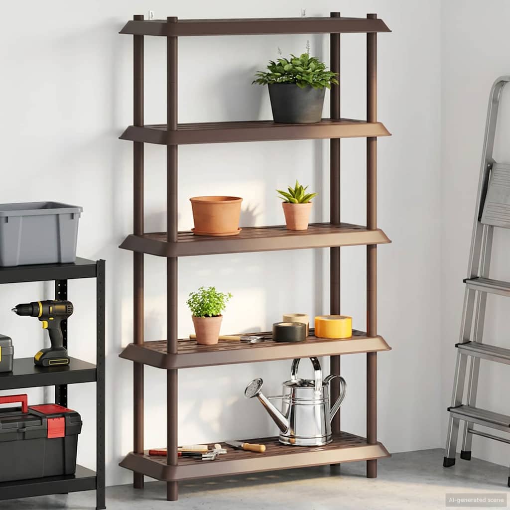 Plankenunit 5-laags 100 x 40 x 177 cm PP Bruin is nu te koop bij PeponiXL, paradijselijk wonen!