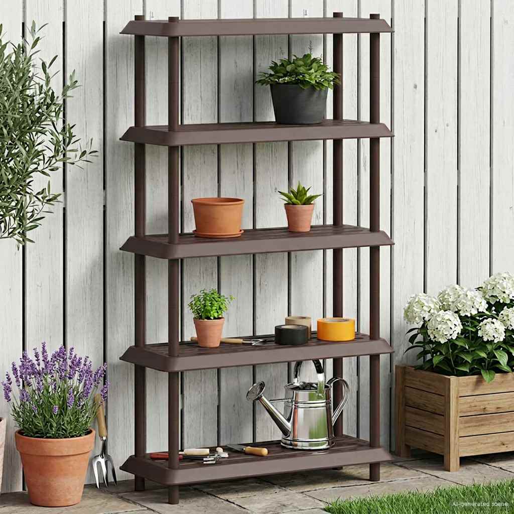 Plankenunit 5-laags 100 x 40 x 177 cm PP Bruin is nu te koop bij PeponiXL, paradijselijk wonen!