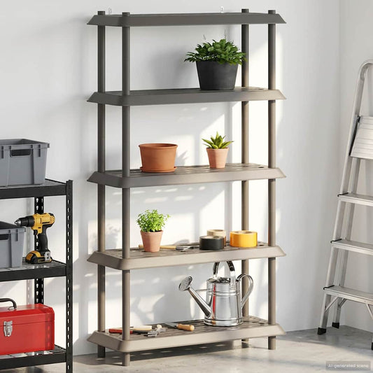 Plankenunit 5-laags 100 x 40 x 177 cm PP Lichtgrijs is nu te koop bij PeponiXL, paradijselijk wonen!