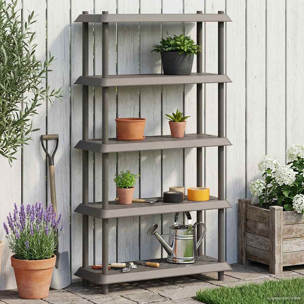 Plankenunit 5-laags 100 x 40 x 177 cm PP Lichtgrijs is nu te koop bij PeponiXL, paradijselijk wonen!