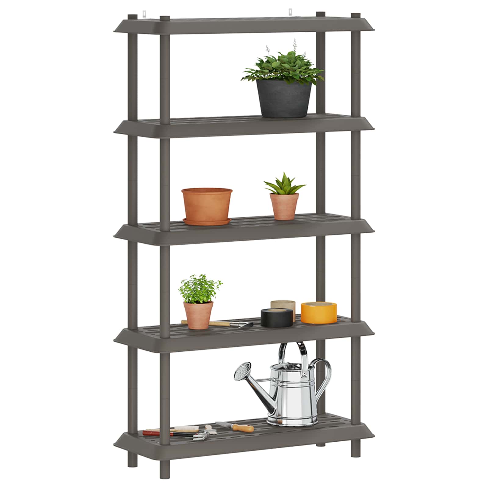 Plankenunit 5-laags 100 x 40 x 177 cm PP Lichtgrijs is nu te koop bij PeponiXL, paradijselijk wonen!