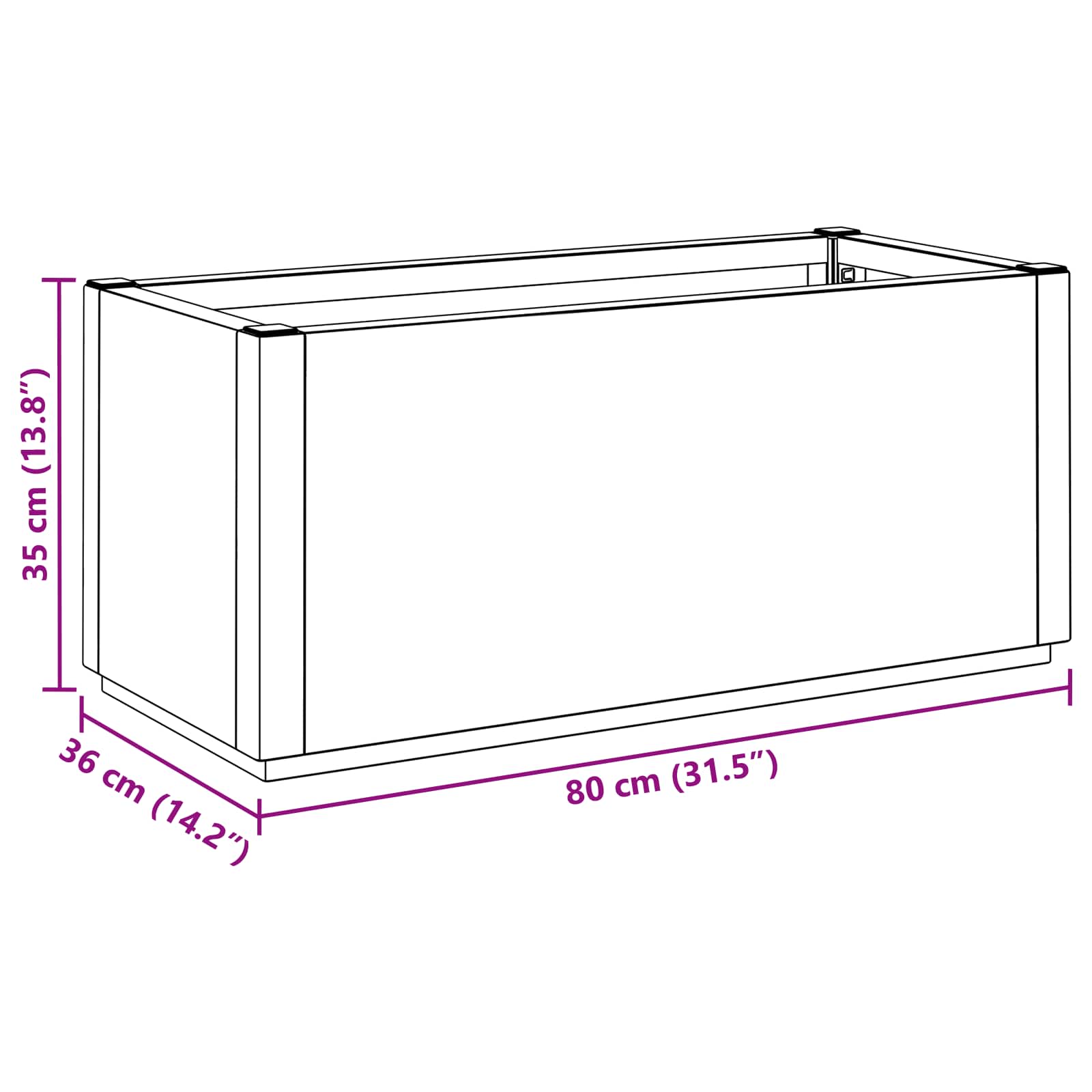 Tuinbloembak Bruin 80 x 36 x 35 cm PP is nu te koop bij PeponiXL, paradijselijk wonen!