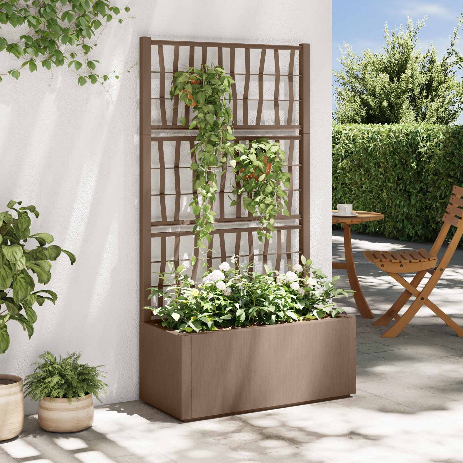 Tuindruppel met Trellis Bruin 80 x 36 x 140 cm PP is nu te koop bij PeponiXL, paradijselijk wonen!
