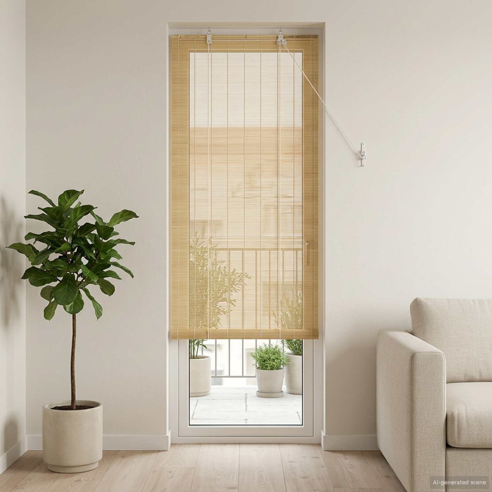 Rolgordijn Naturel 60 x 220 cm Bamboe is nu te koop bij PeponiXL, paradijselijk wonen!