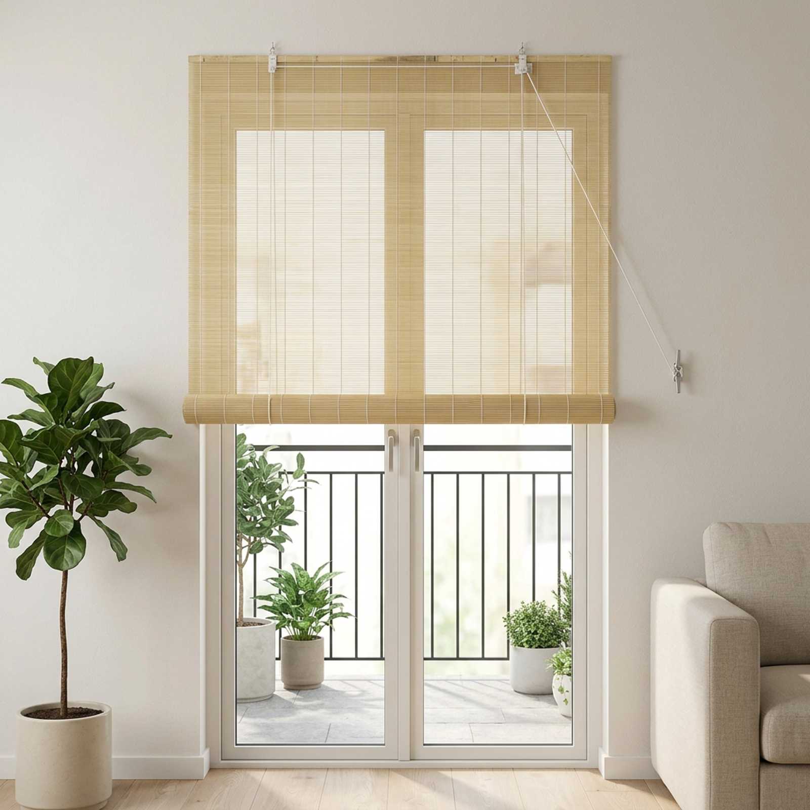 Rolgordijn Naturel 90 x 220 cm Bamboe is nu te koop bij PeponiXL, paradijselijk wonen!