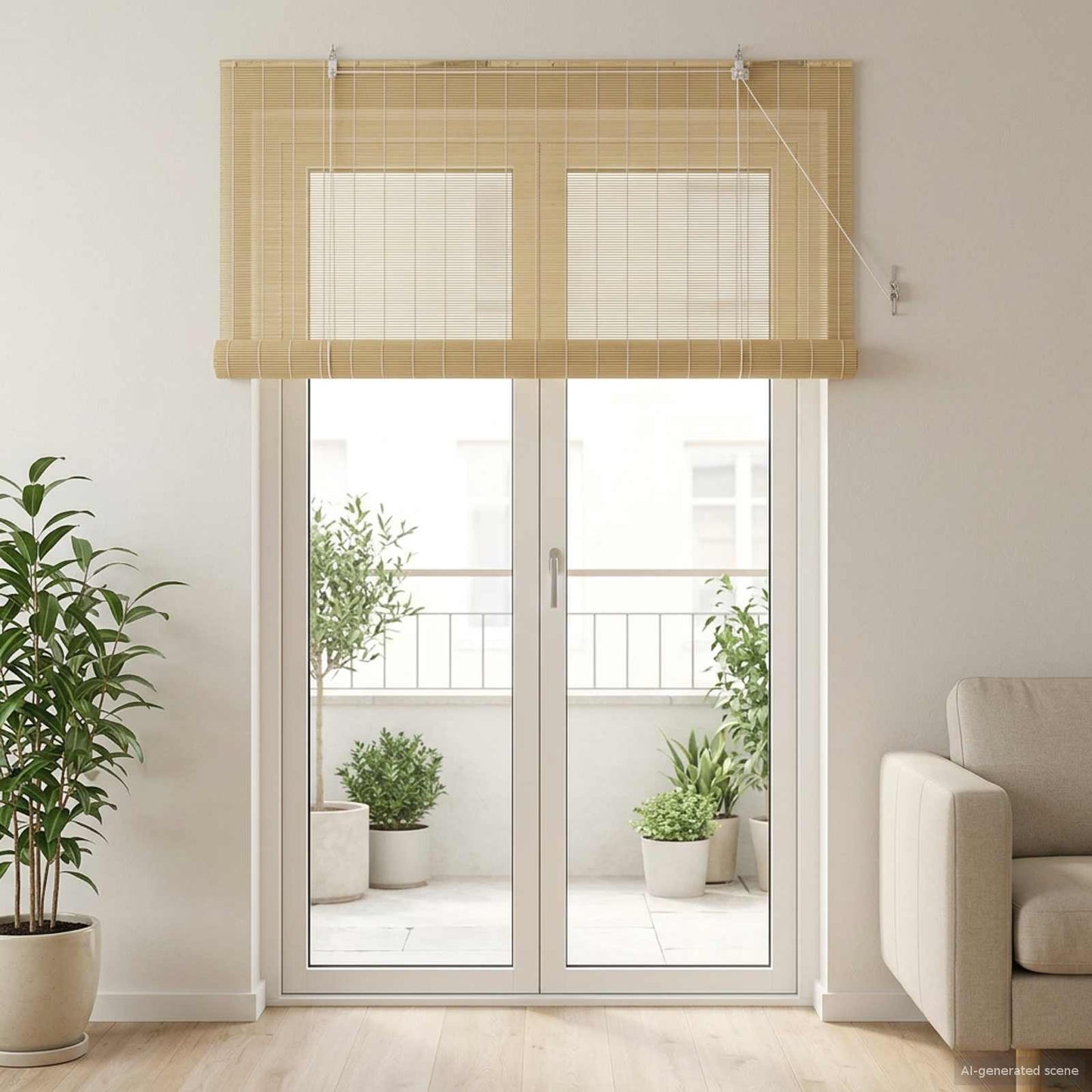 Rolgordijn Naturel 130 x 220 cm Bamboe is nu te koop bij PeponiXL, paradijselijk wonen!