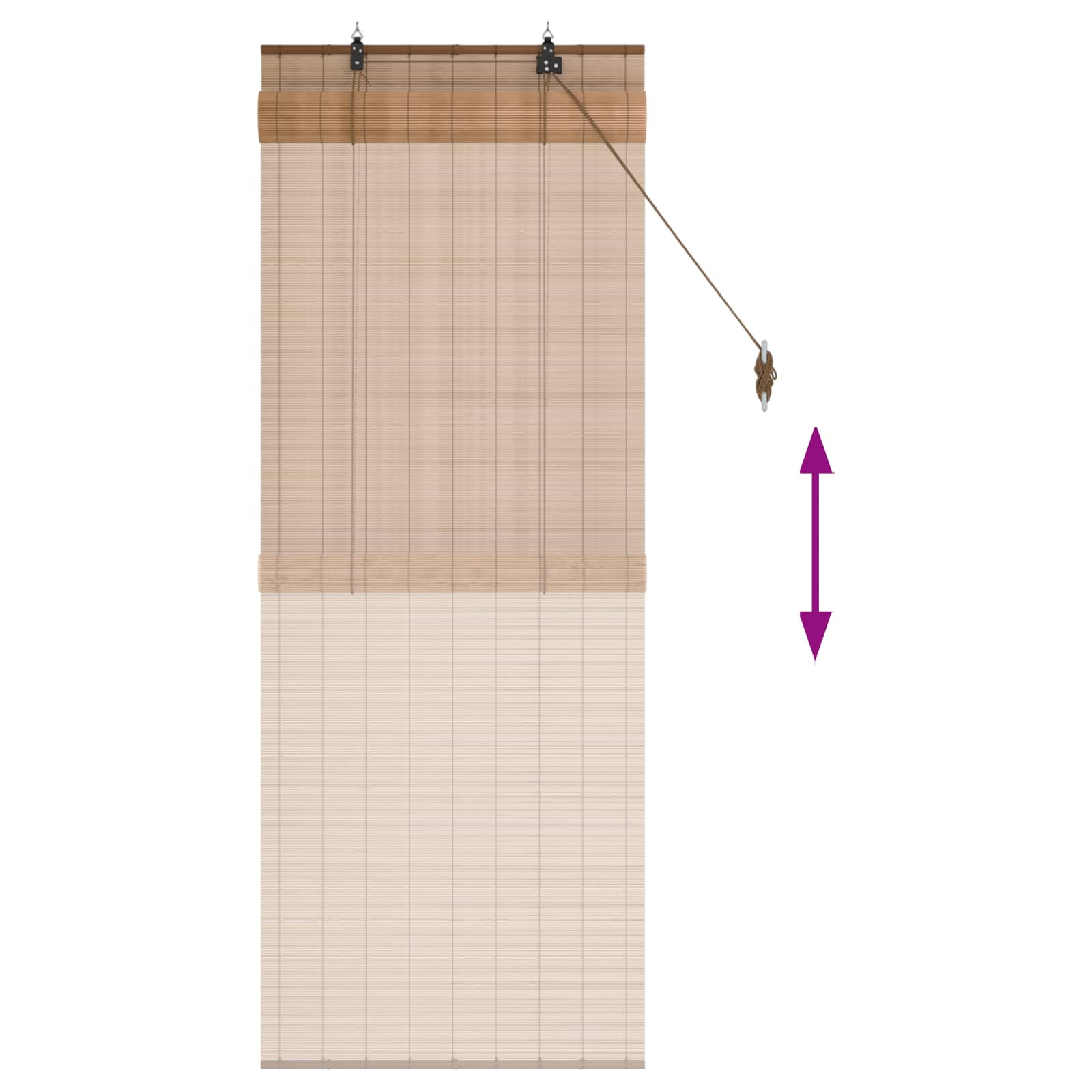 Rolgordijn Bruin 50 x 160 cm Bamboe is nu te koop bij PeponiXL, paradijselijk wonen!