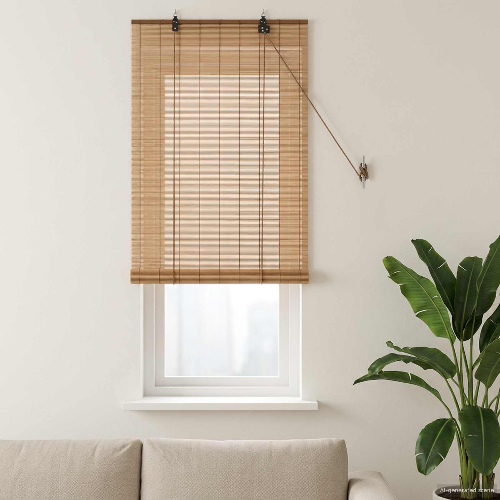 Rolgordijn Bruin 60 x 160 cm Bamboe is nu te koop bij PeponiXL, paradijselijk wonen!