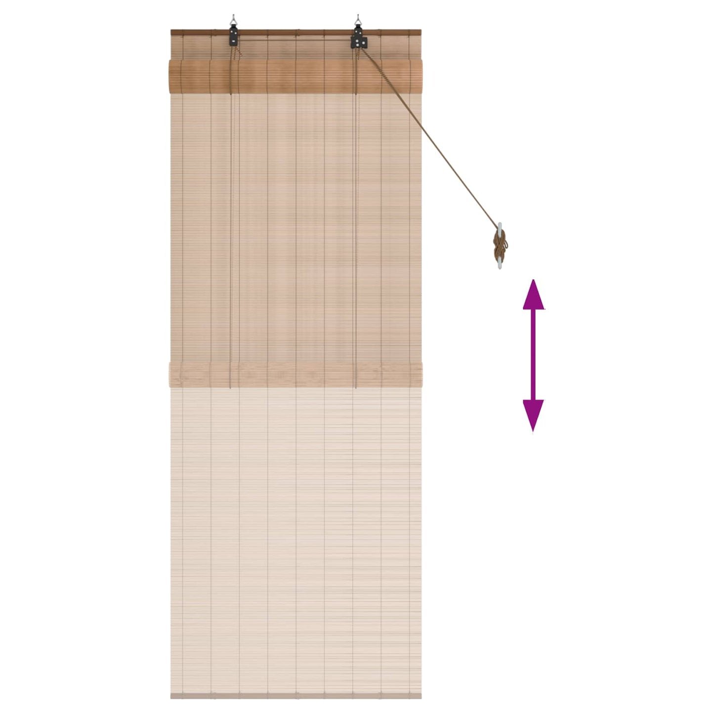 Rolgordijn Bruin 60 x 160 cm Bamboe is nu te koop bij PeponiXL, paradijselijk wonen!