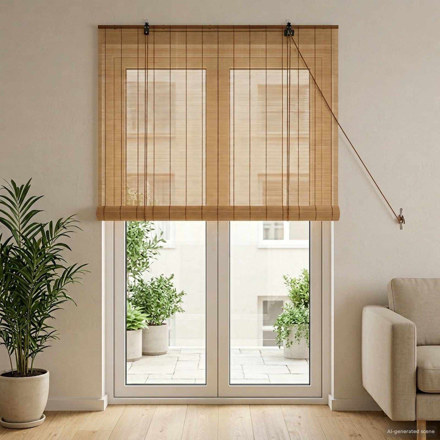 Rolgordijn Bruin 90 x 220 cm Bamboe is nu te koop bij PeponiXL, paradijselijk wonen!