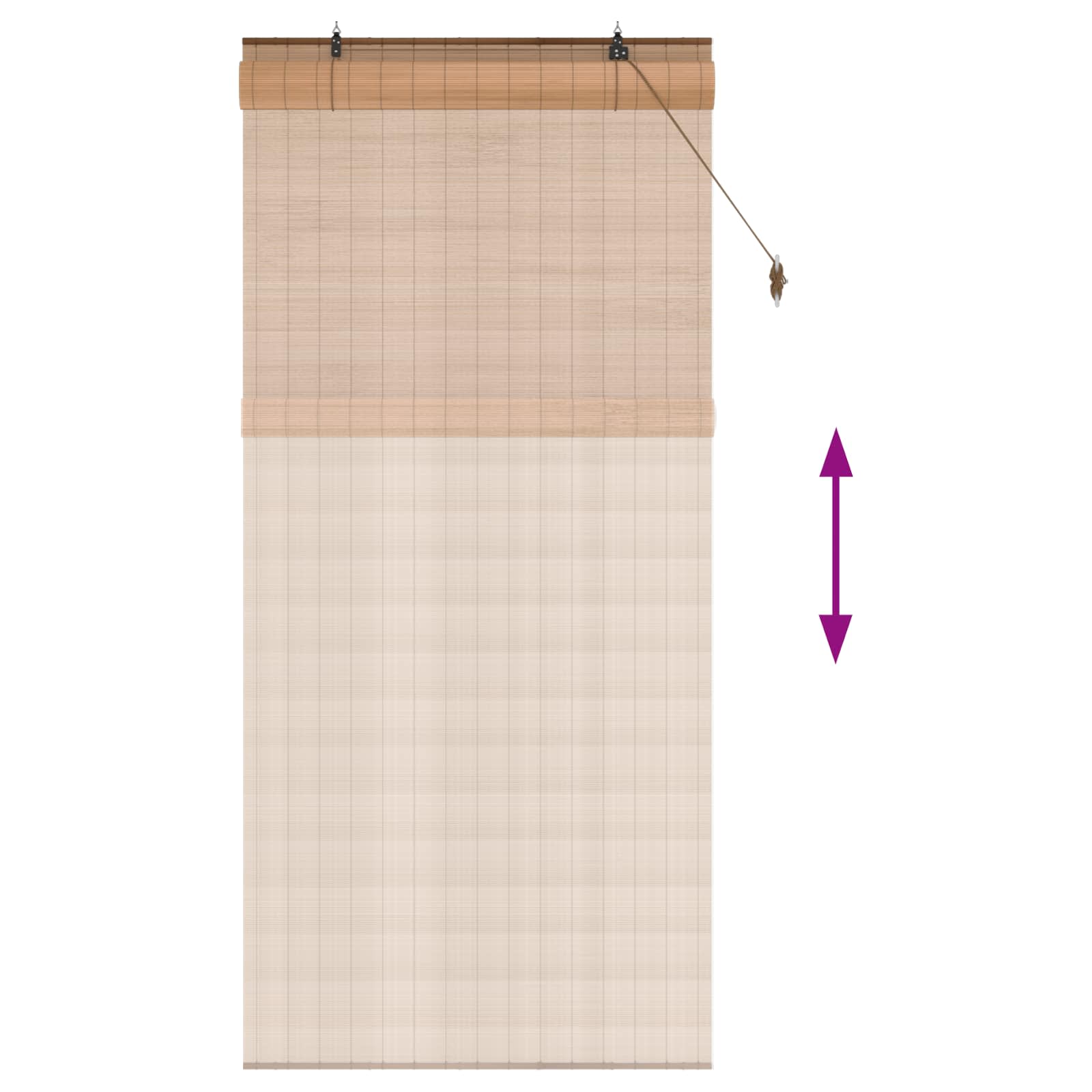 Rolgordijn Bruin 90 x 220 cm Bamboe is nu te koop bij PeponiXL, paradijselijk wonen!