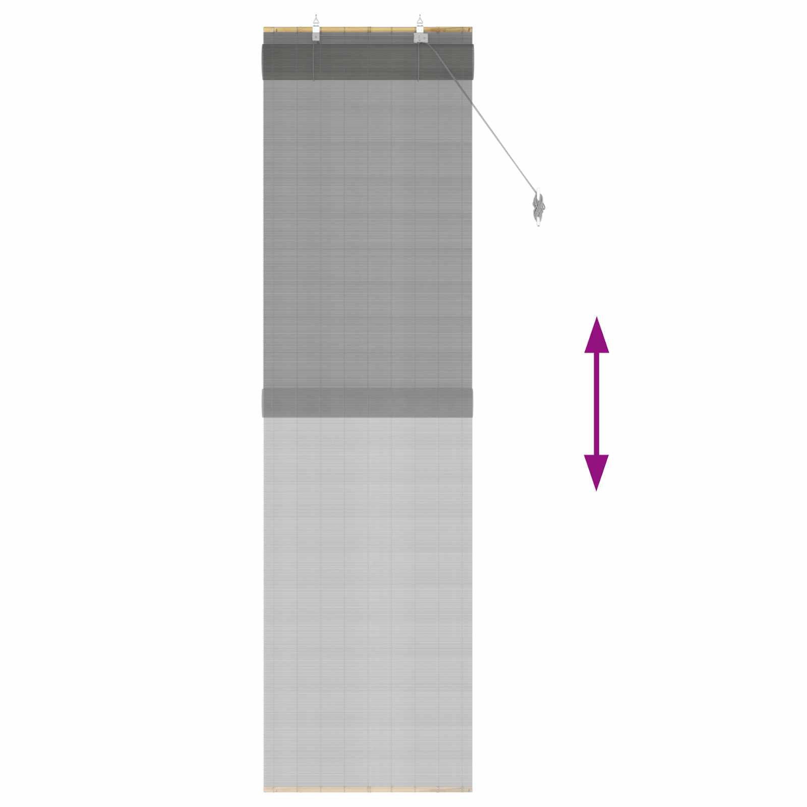 Rolgordijn Grijs 40 x 220 cm Bamboe is nu te koop bij PeponiXL, paradijselijk wonen!