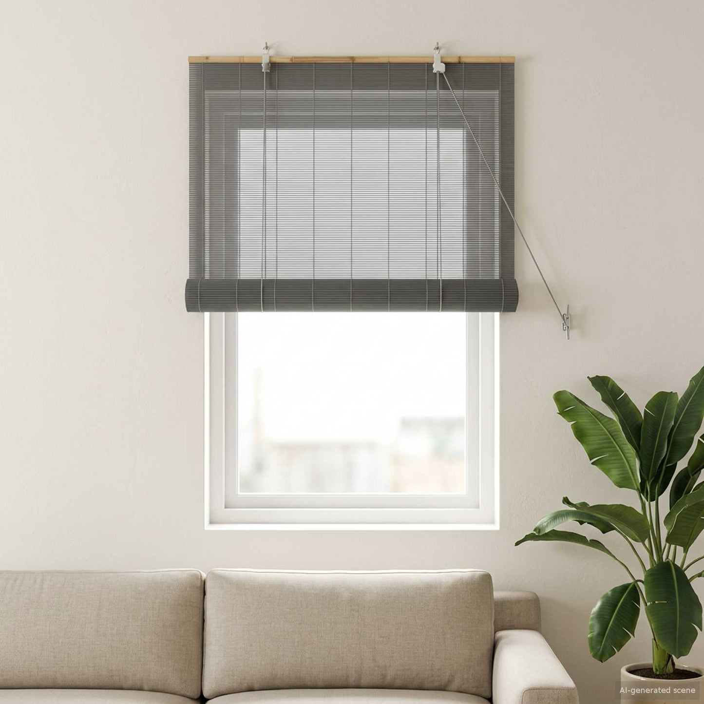 Rolgordijn Grijs 50 x 160 cm Bamboe is nu te koop bij PeponiXL, paradijselijk wonen!