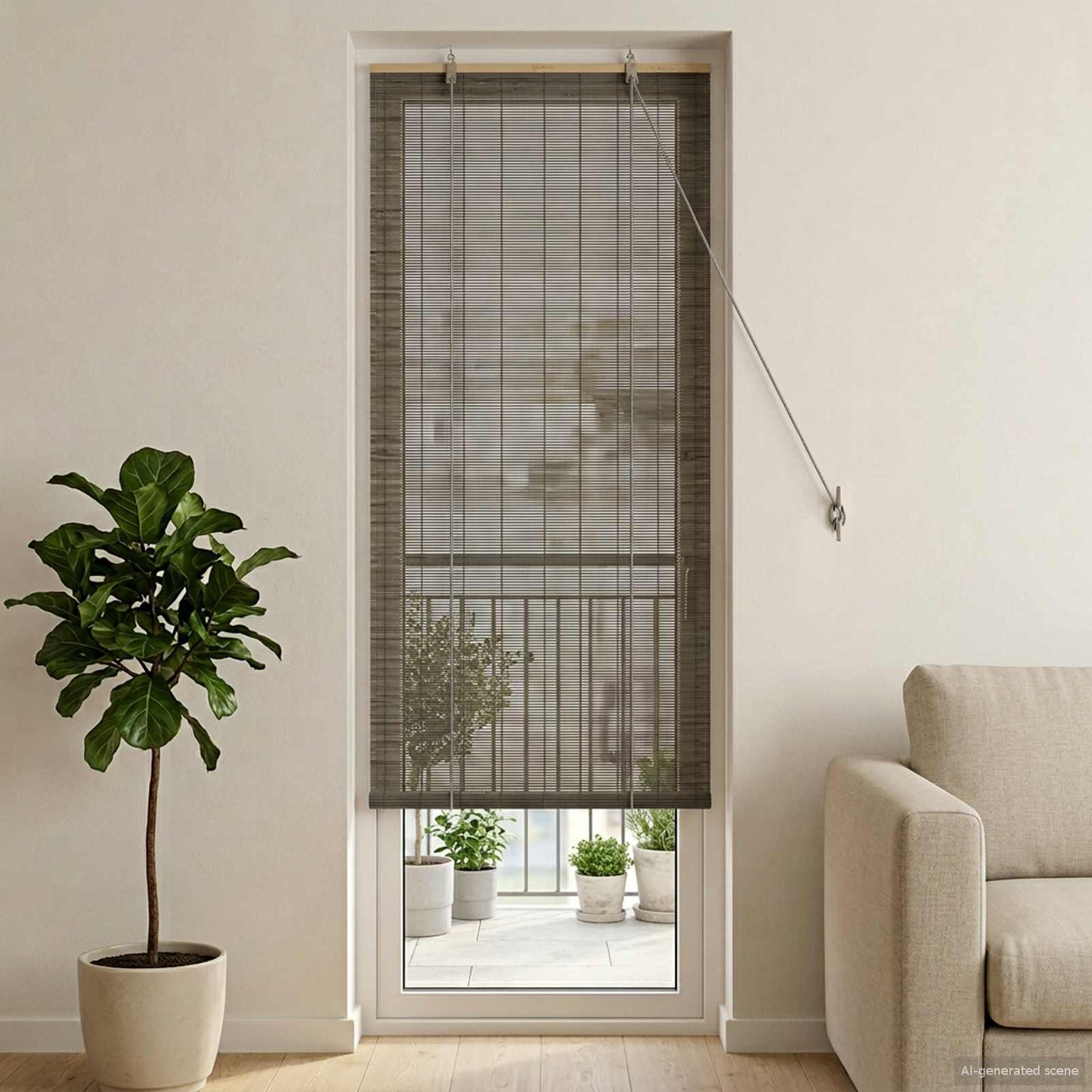 Rolgordijn Grijs 60 x 220 cm Bamboe is nu te koop bij PeponiXL, paradijselijk wonen!