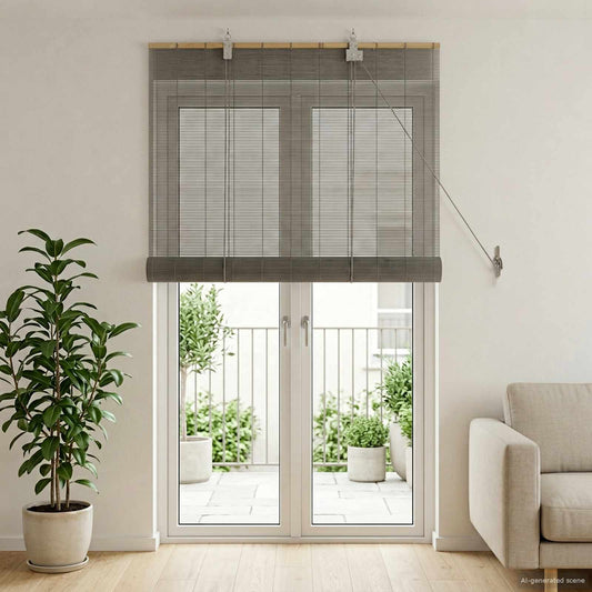 Rolgordijn Grijs 90 x 220 cm Bamboe is nu te koop bij PeponiXL, paradijselijk wonen!