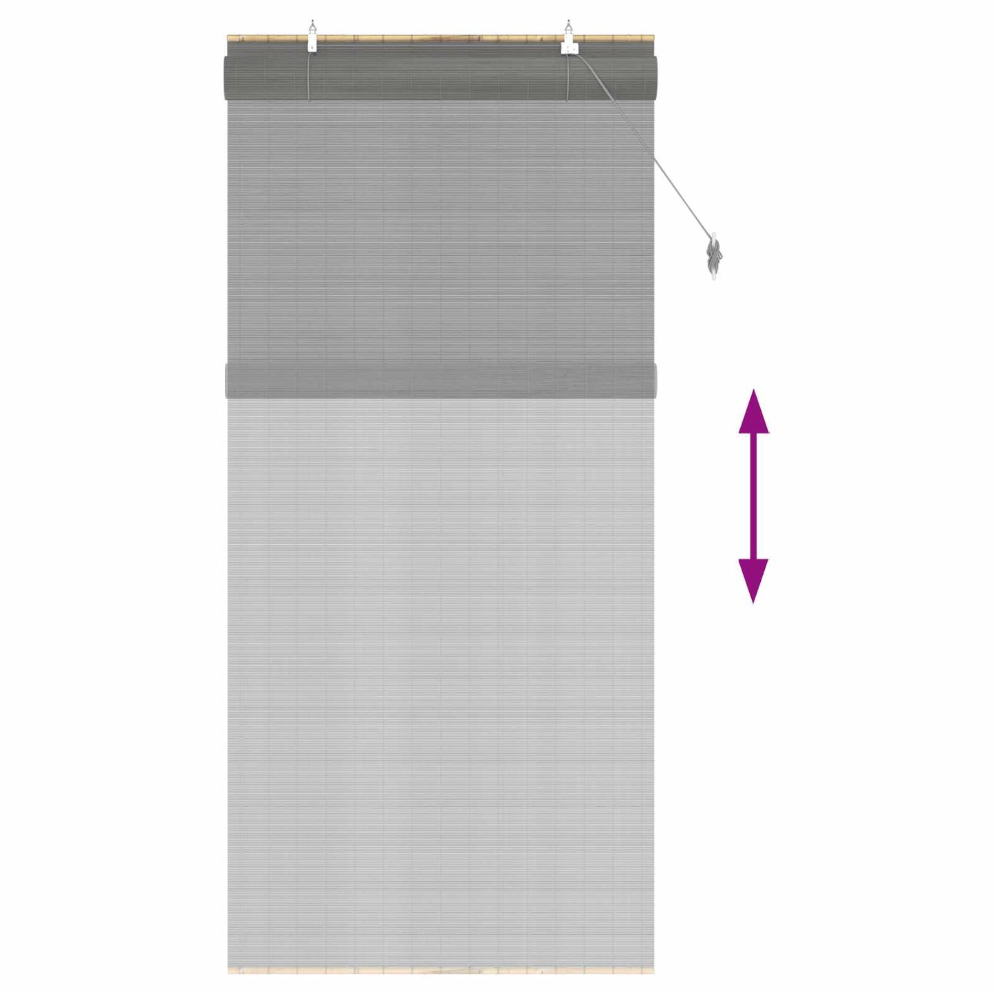 Rolgordijn Grijs 110 x 220 cm Bamboe is nu te koop bij PeponiXL, paradijselijk wonen!