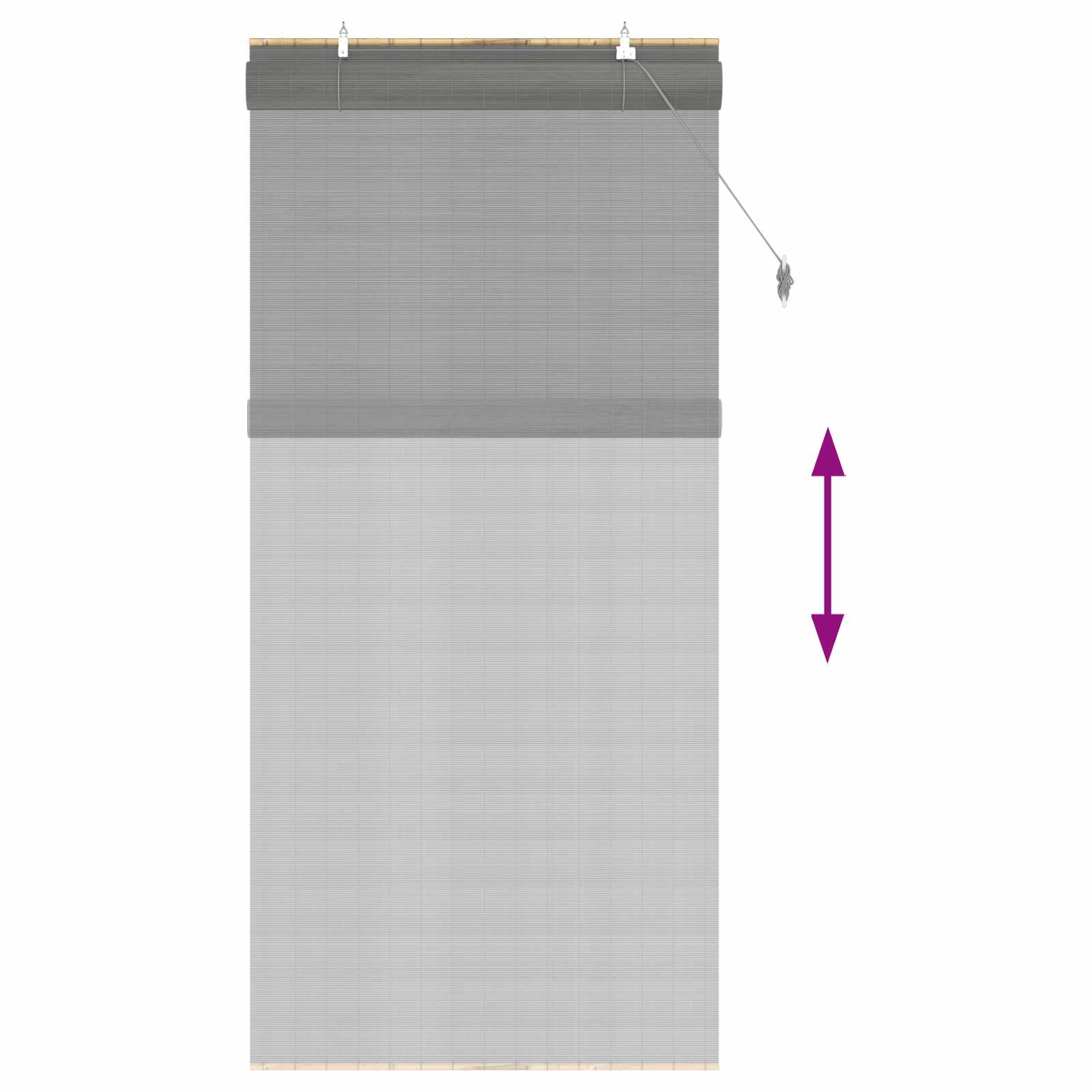 Rolgordijn Grijs 110 x 220 cm Bamboe is nu te koop bij PeponiXL, paradijselijk wonen!