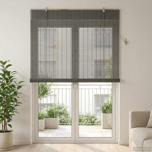 Rolgordijn Grijs 150 x 220 cm Bamboe is nu te koop bij PeponiXL, paradijselijk wonen!