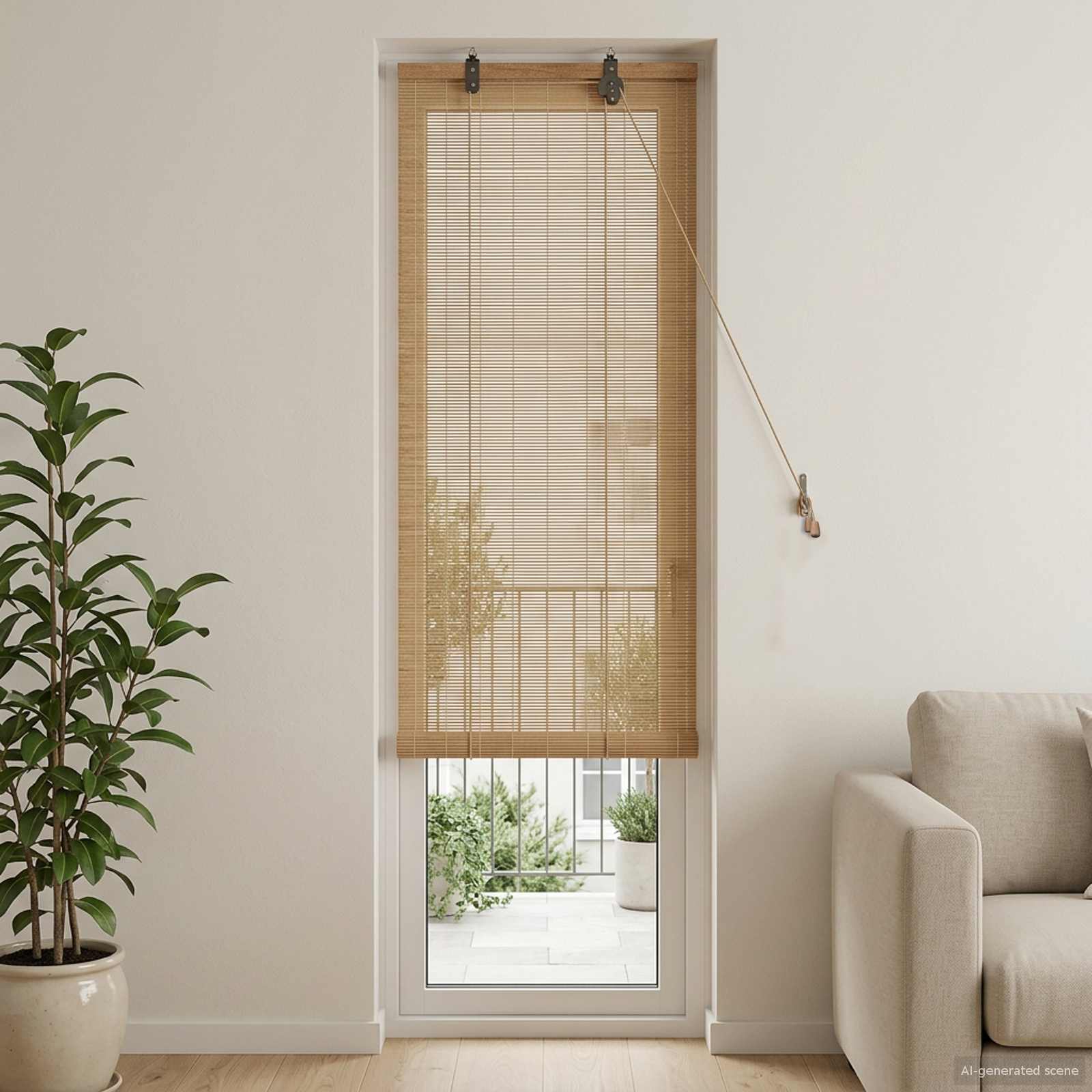 Rolgordijn Bruin 50 x 220 cm Bamboe is nu te koop bij PeponiXL, paradijselijk wonen!