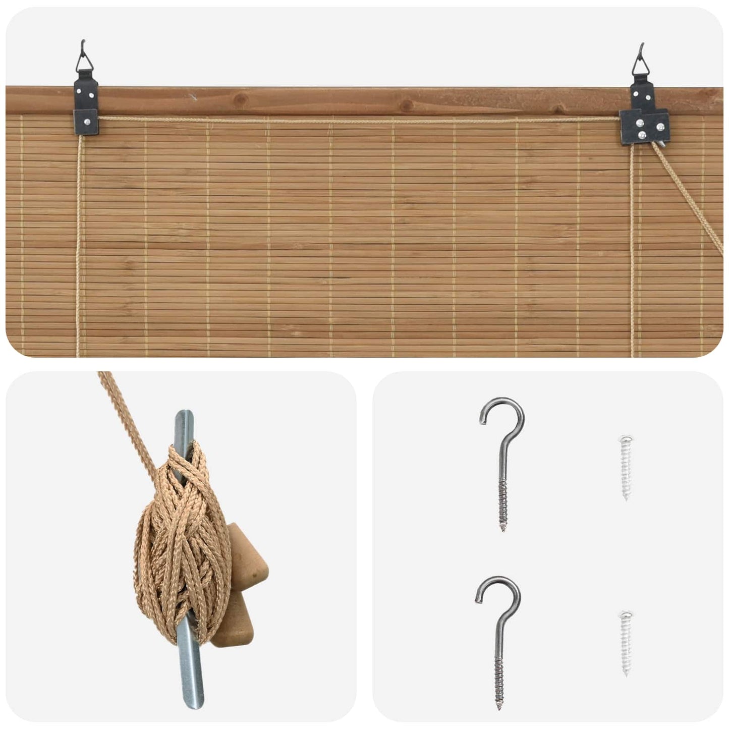 Rolgordijn Bruin 70 x 220 cm Bamboe is nu te koop bij PeponiXL, paradijselijk wonen!