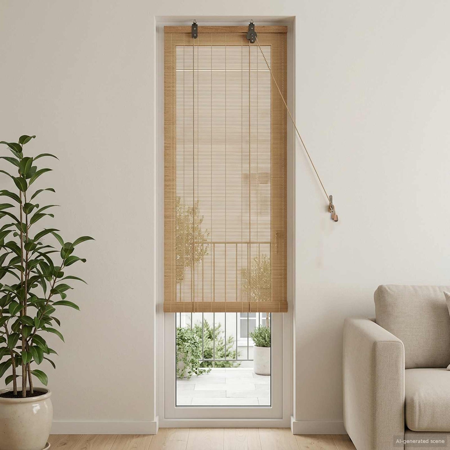 Rolgordijn Bruin 70 x 220 cm Bamboe is nu te koop bij PeponiXL, paradijselijk wonen!