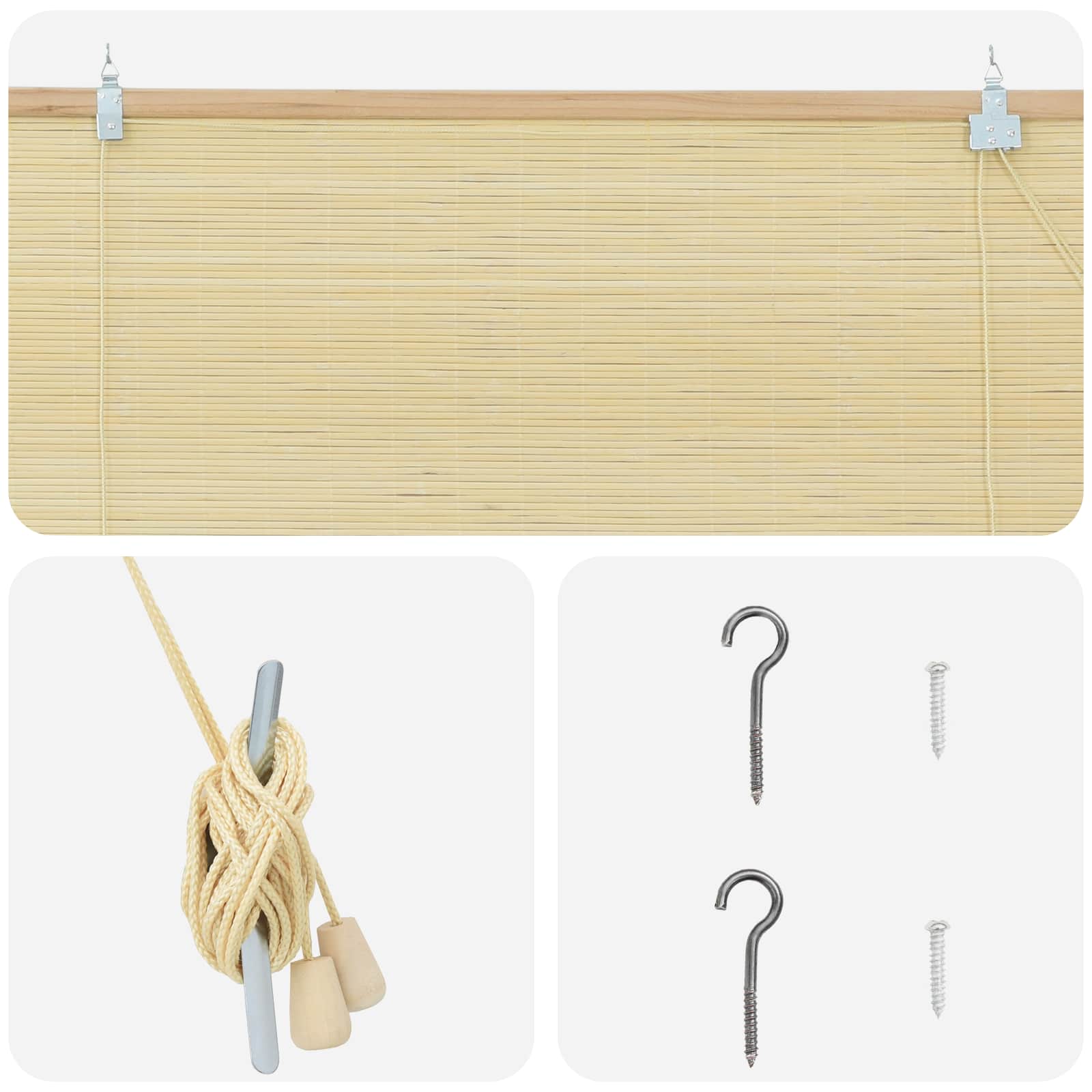 Rolgordijn Naturel 50 x 160 cm Bamboe is nu te koop bij PeponiXL, paradijselijk wonen!