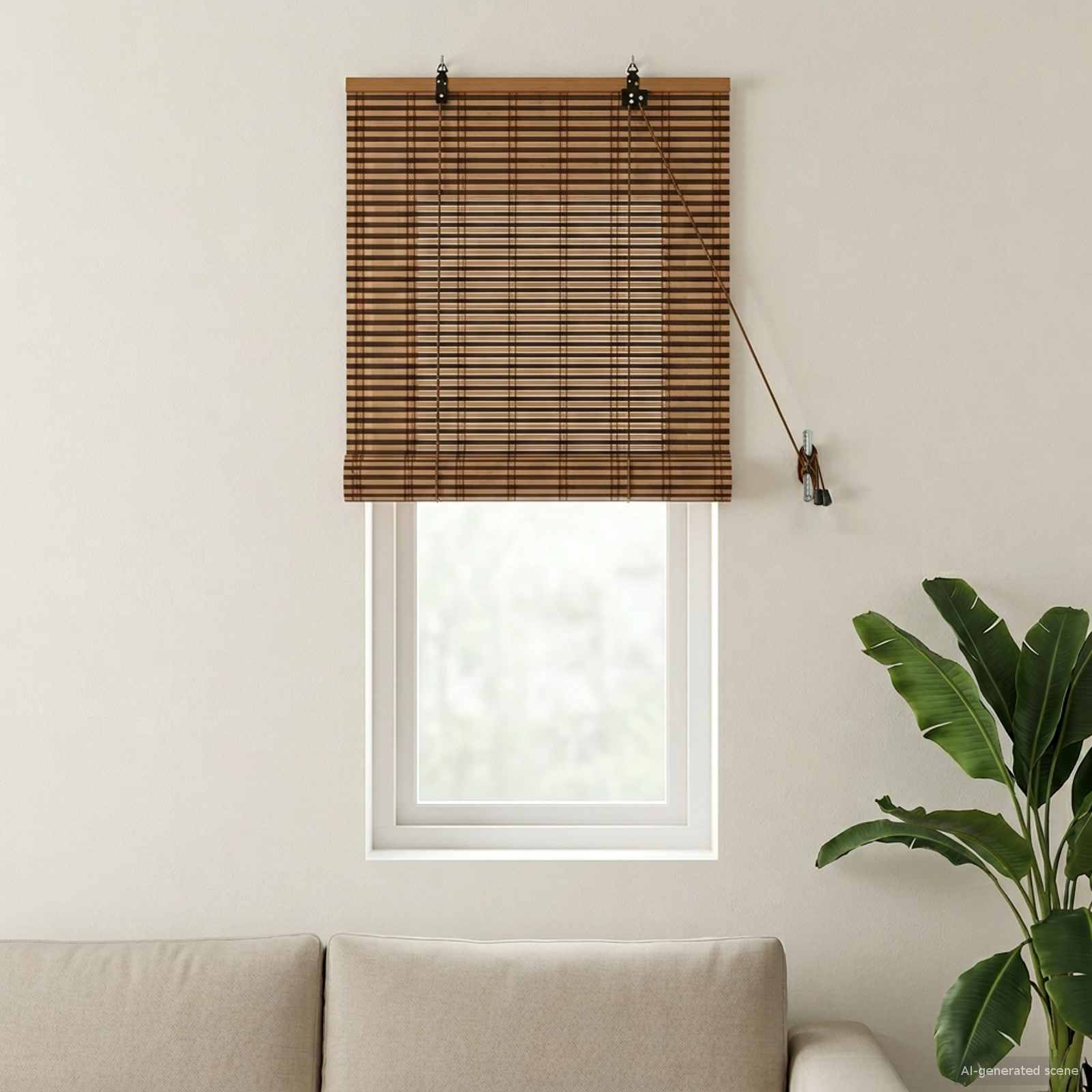 Rolgordijn Bruin 40 x 160 cm Bamboe is nu te koop bij PeponiXL, paradijselijk wonen!