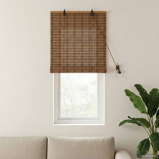 Rolgordijn Bruin 70 x 160 cm Bamboe is nu te koop bij PeponiXL, paradijselijk wonen!
