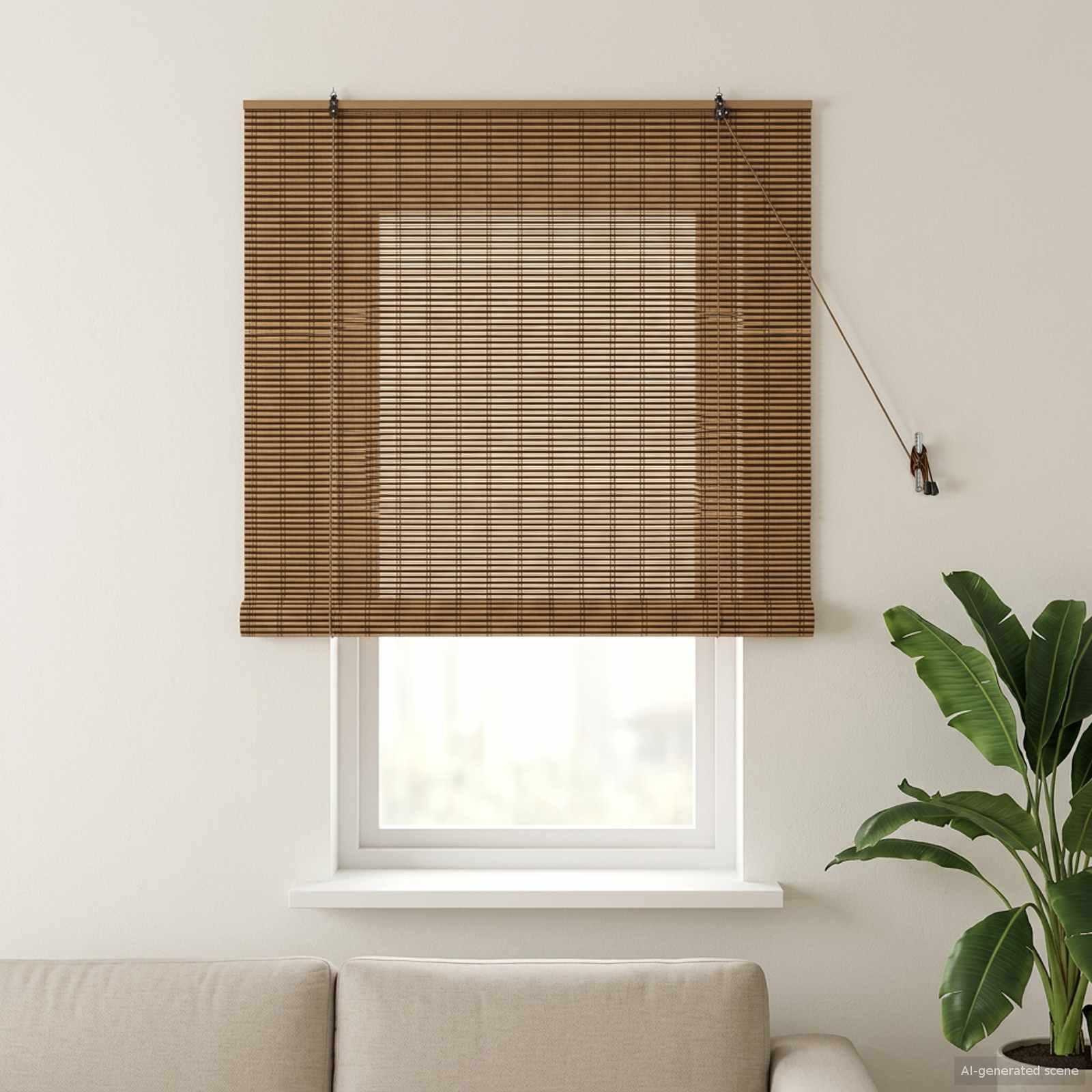 Rolgordijn Bruin 130 x 160 cm Bamboe is nu te koop bij PeponiXL, paradijselijk wonen!