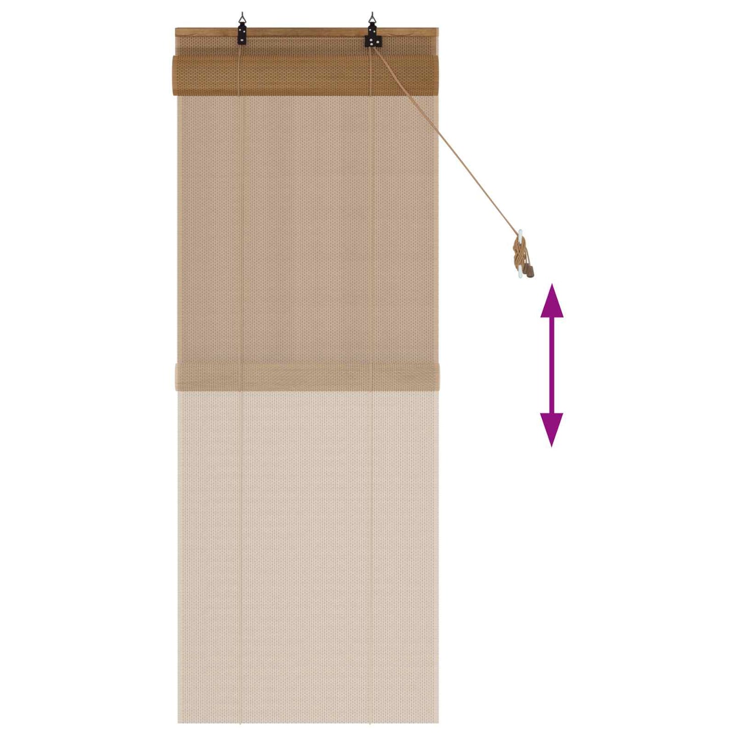 Rolgordijn Bruin 40 x 160 cm Bamboe is nu te koop bij PeponiXL, paradijselijk wonen!
