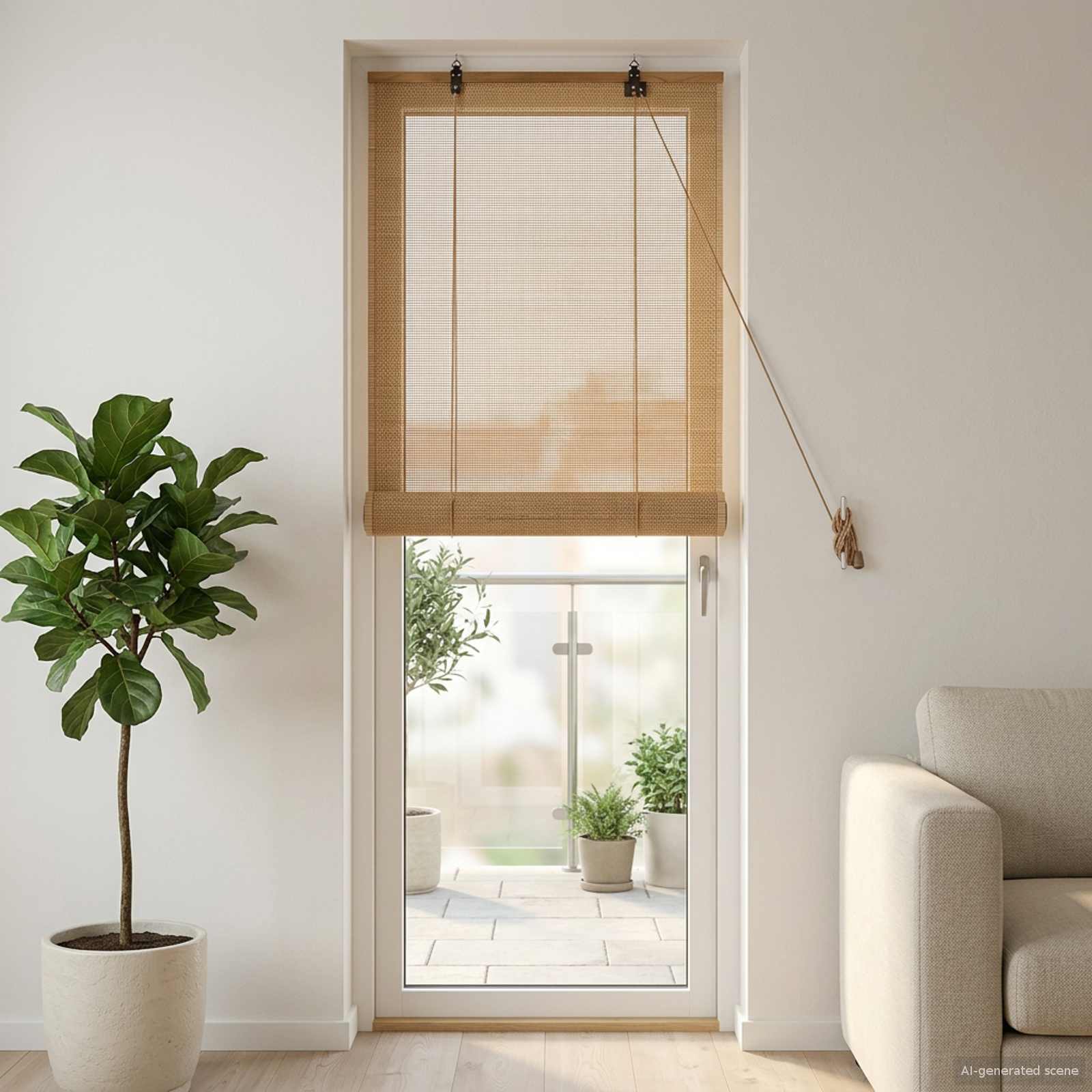 Rolgordijn Bruin 70 x 220 cm Bamboe is nu te koop bij PeponiXL, paradijselijk wonen!