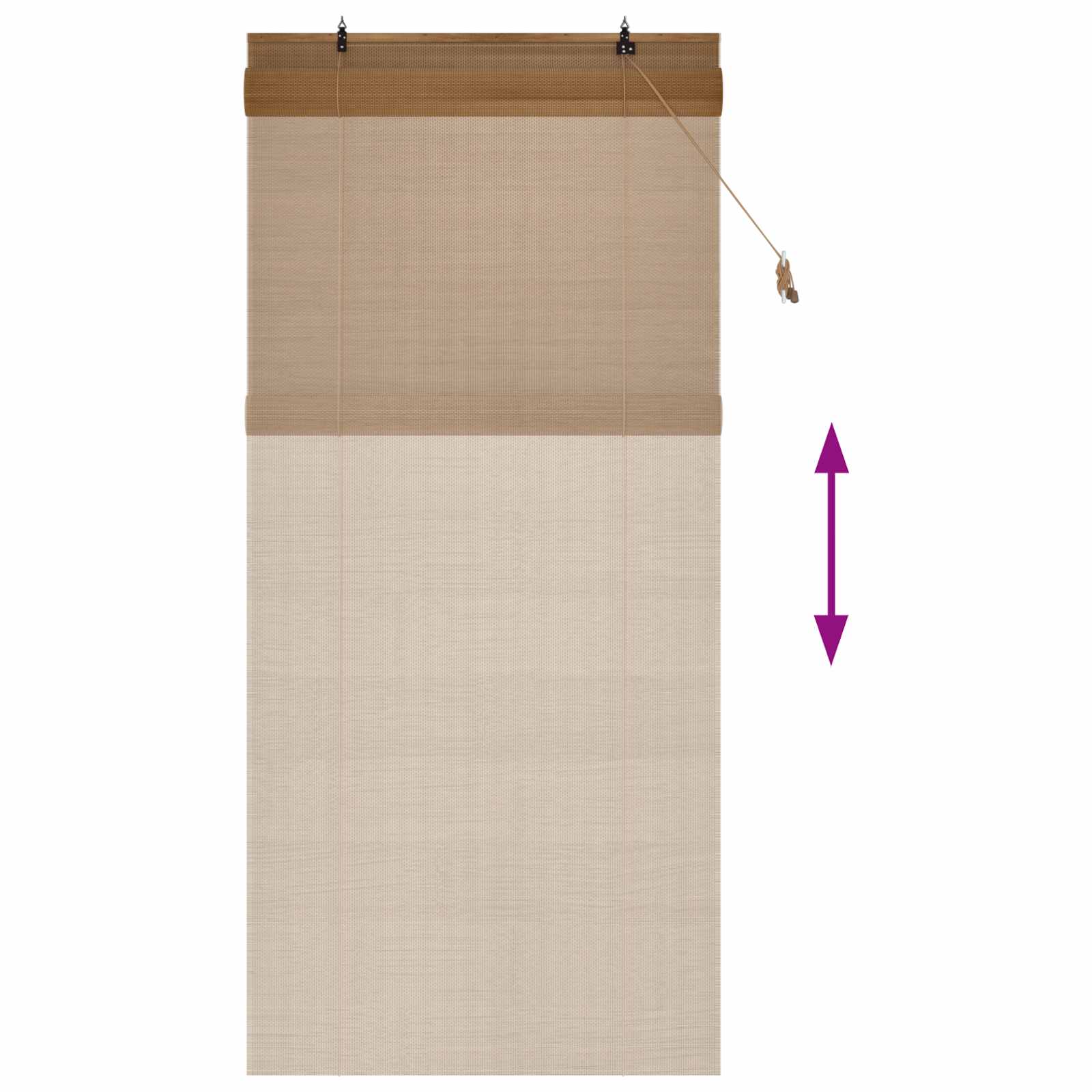 Rolgordijn Bruin 100 x 220 cm Bamboe is nu te koop bij PeponiXL, paradijselijk wonen!
