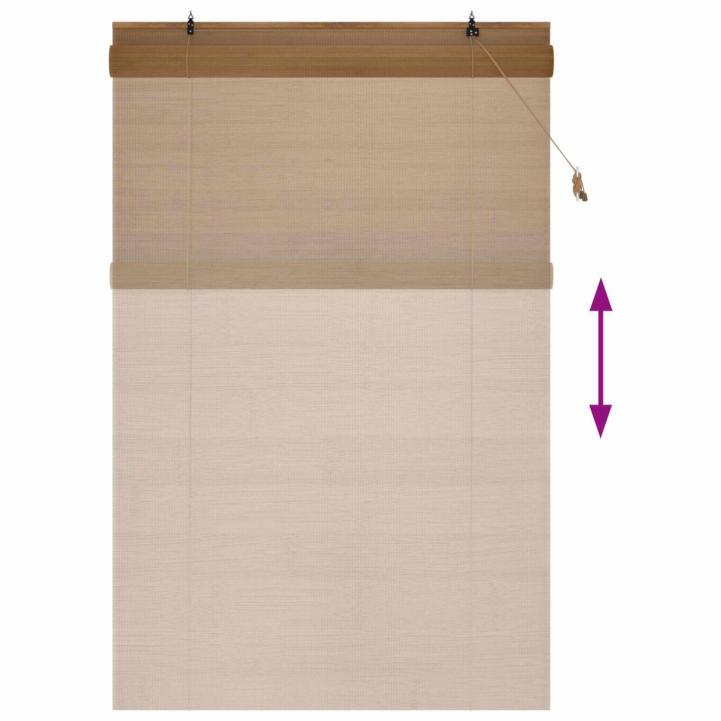 Rolgordijn Bruin 130 x 220 cm Bamboe is nu te koop bij PeponiXL, paradijselijk wonen!