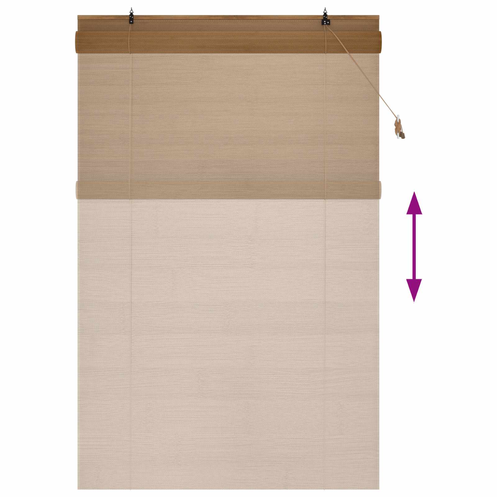 Rolgordijn Bruin 130 x 220 cm Bamboe is nu te koop bij PeponiXL, paradijselijk wonen!