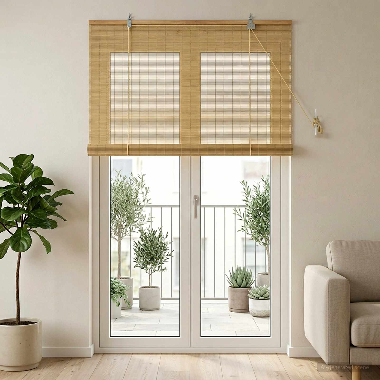 Rolgordijn Naturel 100 x 220 cm Bamboe is nu te koop bij PeponiXL, paradijselijk wonen!