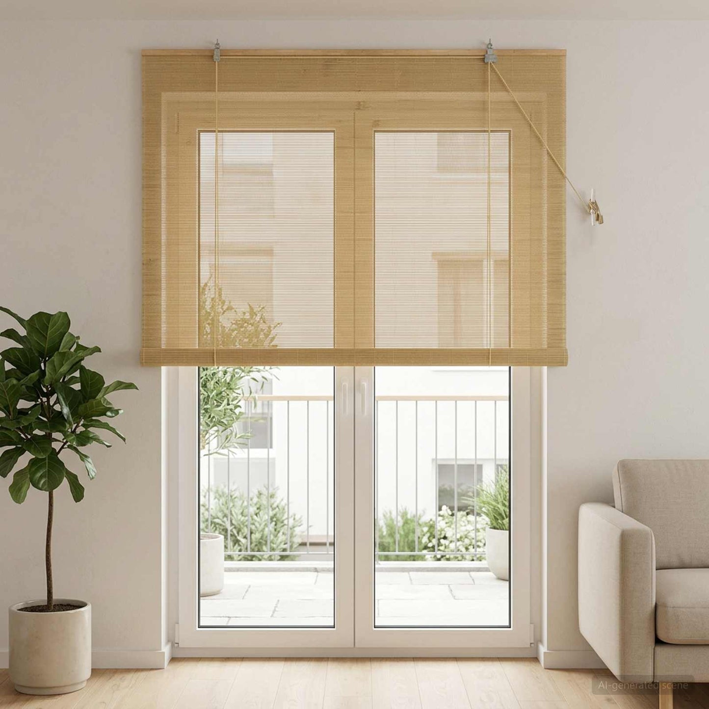 Rolgordijn Naturel 140 x 220 cm Bamboe is nu te koop bij PeponiXL, paradijselijk wonen!