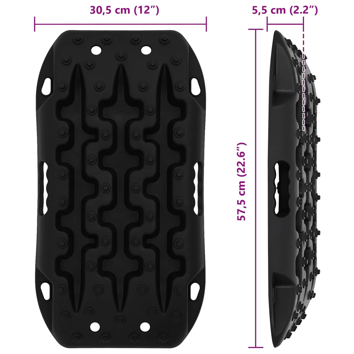 Gripplaat 2 pcs Zwart 57,5x30,5x5,5 cm Versterkt nylon is nu te koop bij PeponiXL, paradijselijk wonen!