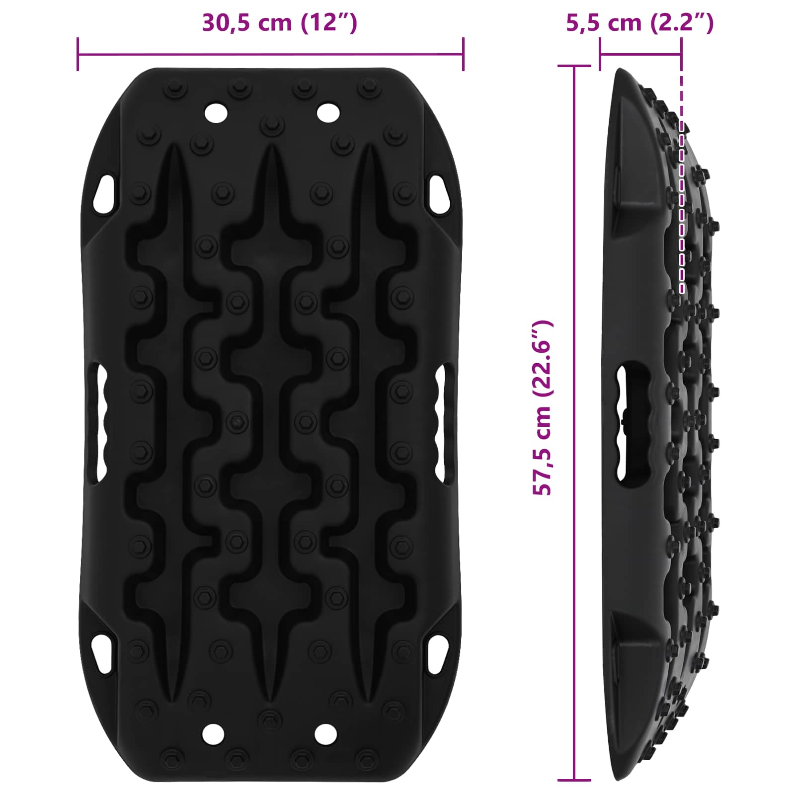 Gripplaat 2 pcs Zwart 57,5x30,5x5,5 cm Versterkt nylon is nu te koop bij PeponiXL, paradijselijk wonen!