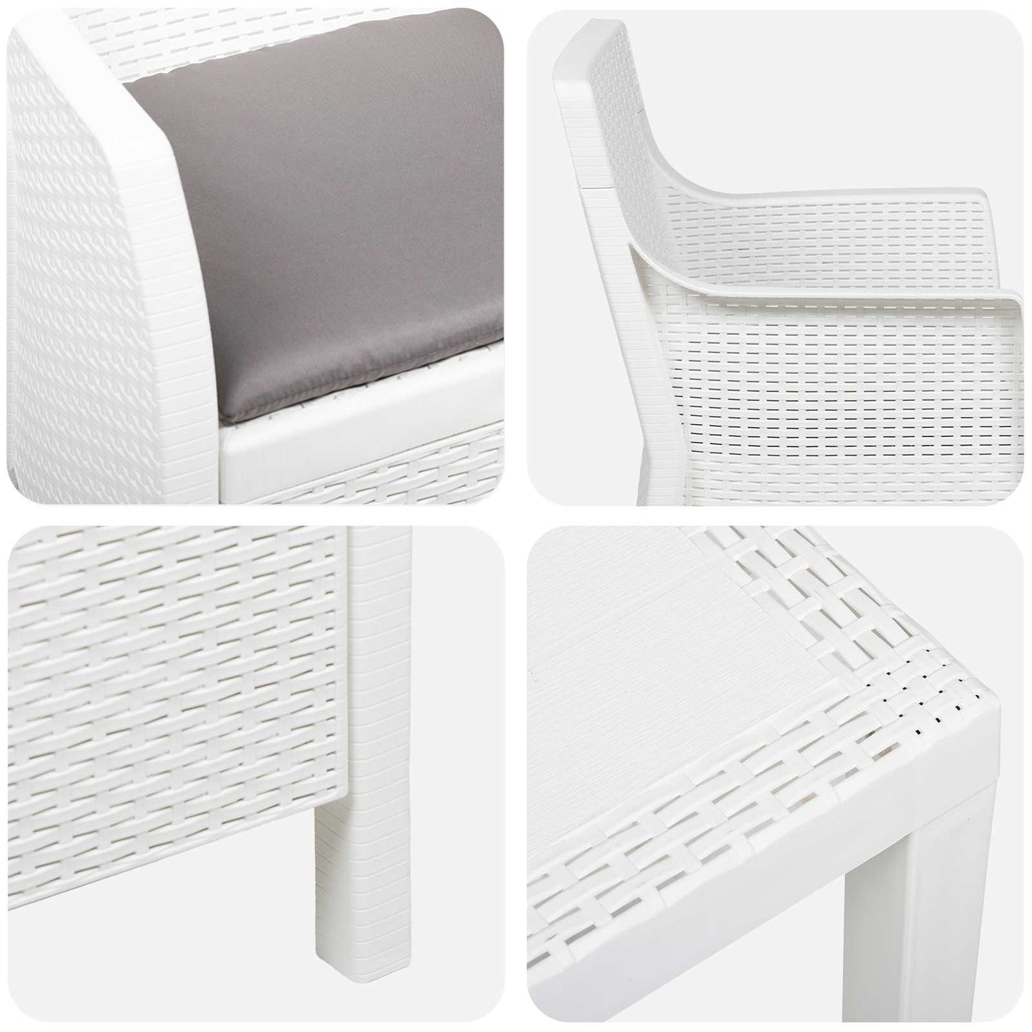 Loungeset met kussen 3 pcs Wit PP is nu te koop bij PeponiXL, paradijselijk wonen!