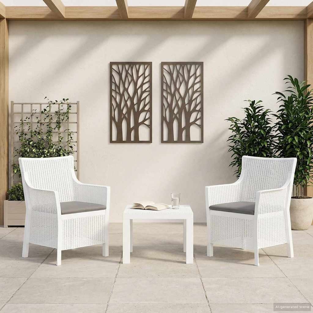 Loungeset met kussen 3 pcs Wit PP is nu te koop bij PeponiXL, paradijselijk wonen!