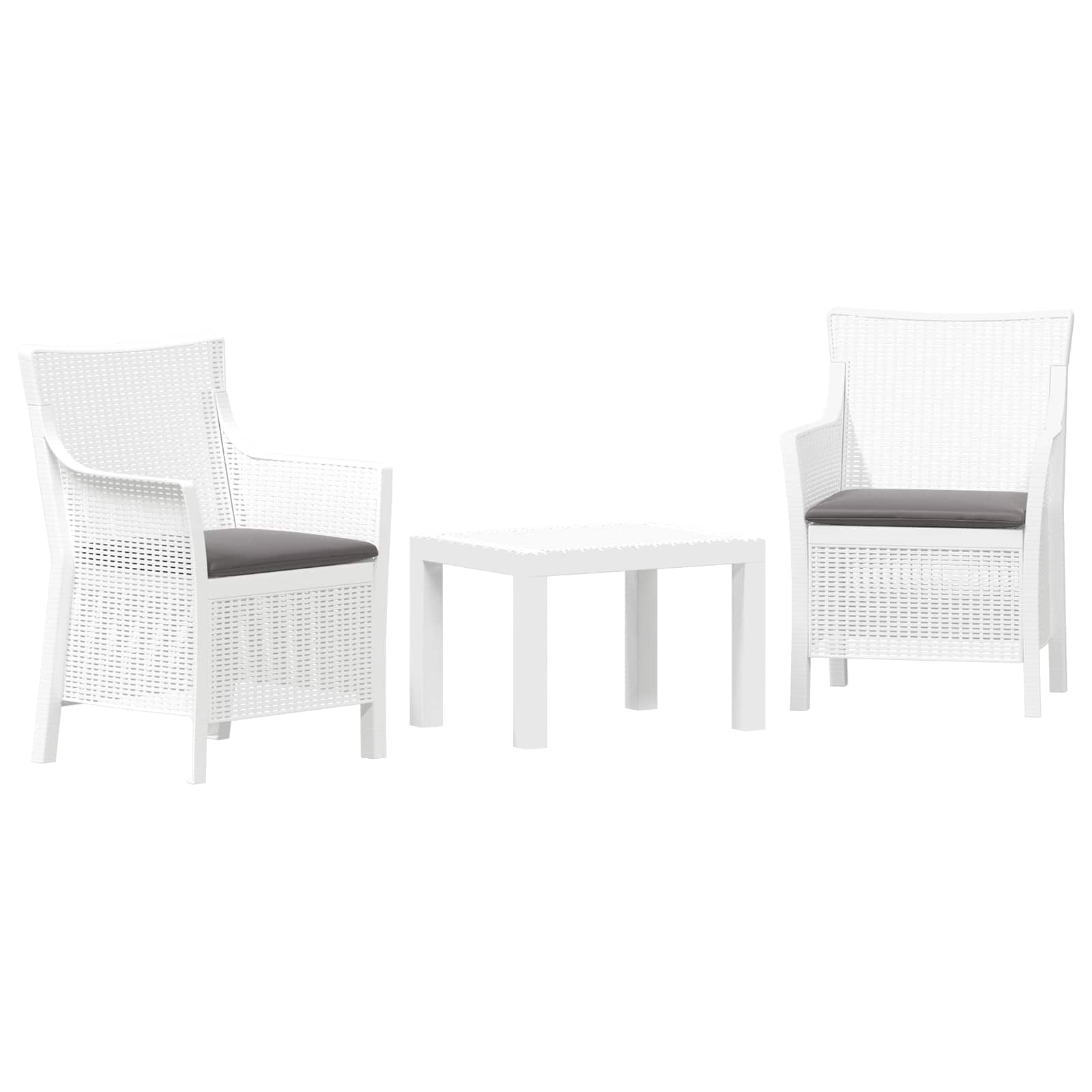 Loungeset met kussen 3 pcs Wit PP is nu te koop bij PeponiXL, paradijselijk wonen!