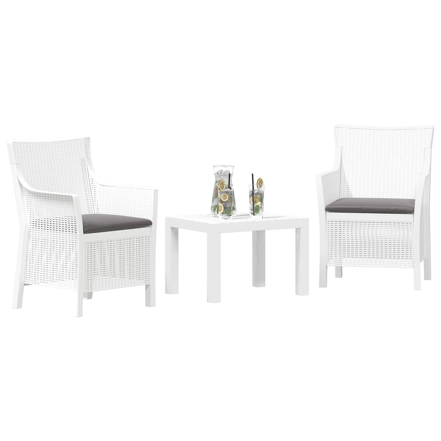 Loungeset met kussen 3 pcs Wit PP is nu te koop bij PeponiXL, paradijselijk wonen!