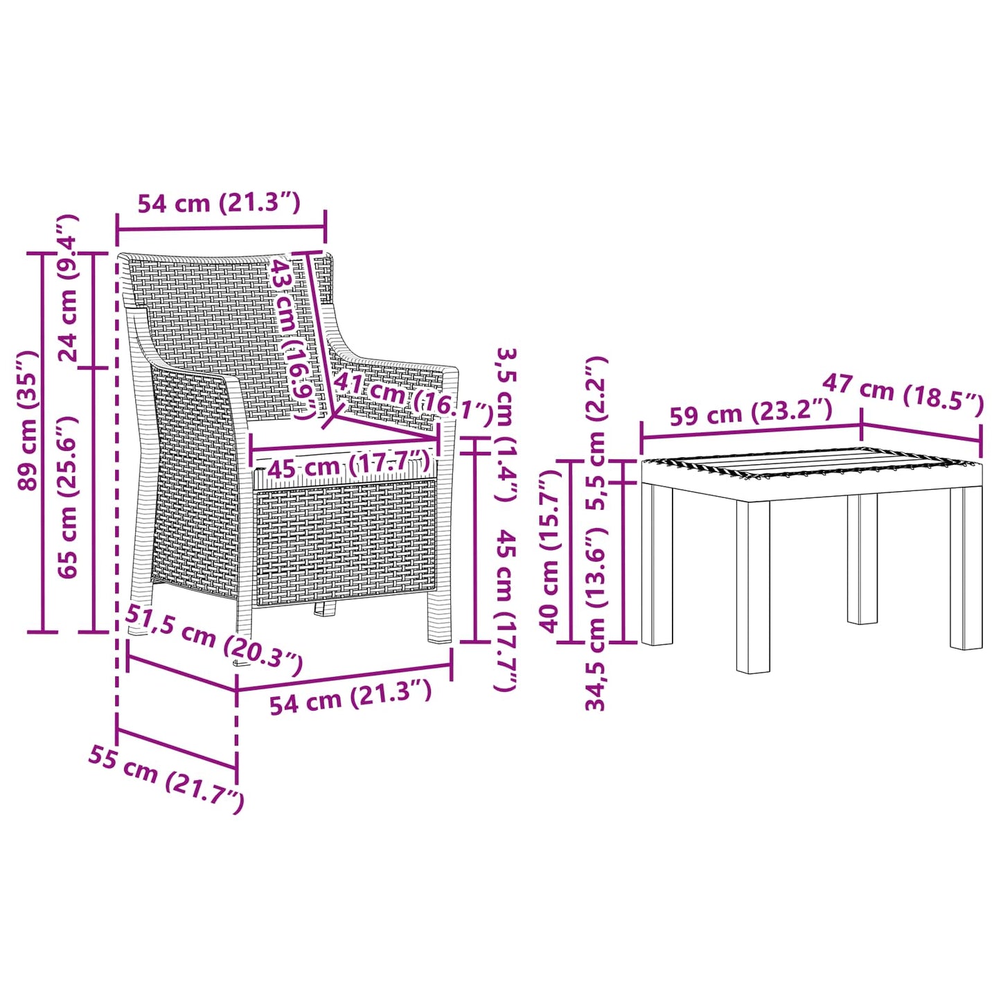 Loungeset met kussen 3 pcs Wit PP is nu te koop bij PeponiXL, paradijselijk wonen!